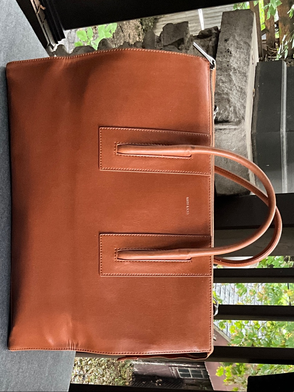 Matt & Nat Tan Leather-Look Laptop Tote